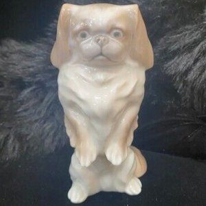 Vintage Royal Copenhagen of Denmark Pekingese Dog Standing in Tan